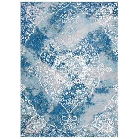 Safavieh 8 x 10 ft. Aria Contemporary Rectangle Power Loomed Rug Light Blue & Ivory ARA187M-8